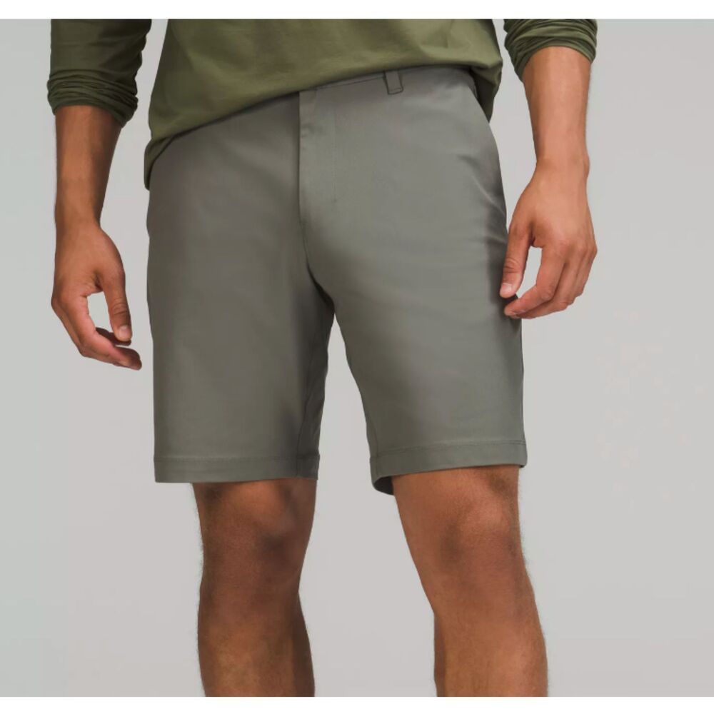 Men Lululemon Commission Short Slim *Chino 9" Grey Sage Size 33 Casual Neutral